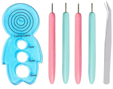 Papier Quilling Werkzeug Set, 6 Stück Papier Quilling Werkzeuge, Papier-Quilling-Werkzeuge mit Schlitz, Curling Quilling Nadel Stift, Diy Hand Handwerk Curling Stift, Mit Pinzette