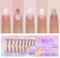 GZMAYUEN 150 Stück Nägel Zum Aufkleben Press on Nails Ballerina- Rosa Nude Farbverlauf Künstliche Fingernägel zum Aufkleben Acryl Full Cover Künstliche Nägel für Nail Art Maniküre