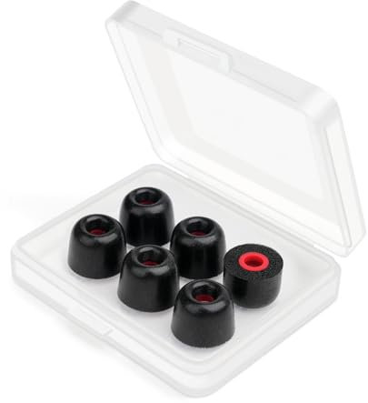 leizhan Almohadillas para Auriculares de Repuesto, 3 Pares con Funda de Almohadillas de Espuma con Memoria, 4,5 mm a 6,3 mm Almohadillas, Aislamiento acústico (3 Pares, M)