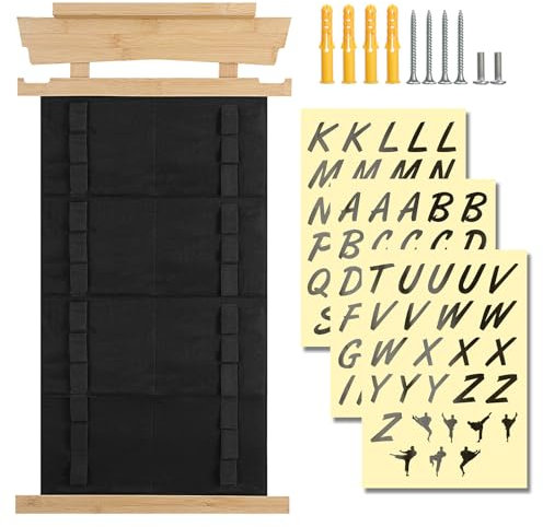 SUMNACON 12 Gürtel für Kampfsport-Gürtel, Karate, Taekwondo, Kampfsport-Gürtel-Organizer, Wandgürtel, Medaillen-Display mit Halterung für Kampfsportarten, Karate, Taekwondo, Lernende (ohne Gürtel)