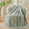 Wajade Fluffy Flannel Blanket Faux Fur Bed Throw Super Soft Warm Large Blanket for Bed Sofa Car, Sage Green 153x203CM