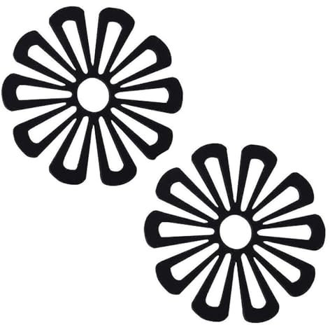 2 PCS Silicone Trivets for Kitchen Worktops, Heat Mats for Kitchen, Silicone Trivets for Hot Pans, Pan Stands for Worktops, Heat Resistant Non Slip, For Kitchen Cooking Dining(Black)