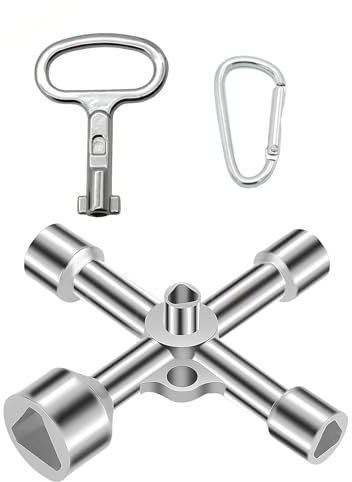 VZU Chiave triangolare, 7/10/12/13/18 mm, set di chiavi triangolari, 4 vie, 5 dimensioni, chiavi a croce per viti triangolari, valvole triangolari, per alloggiamento elettrico, cassonetti, lampioni