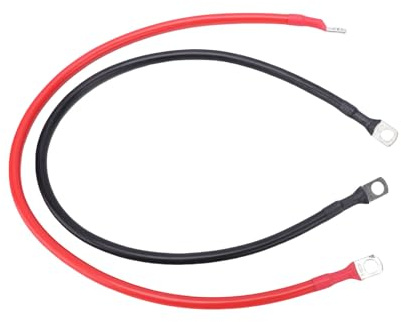 Sxhlseller Cavi Batteria 6 AWG con Guaina Termorestringente per Carrelli da Golf, Cablaggio da 2 Pezzi da 24 Pollici in Rame Stagnato per Barche, Auto, Motociclette