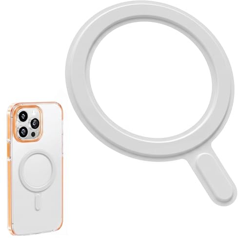 TEOZBLU Anello Adesivo Universale, Anello Magnetico per Cellulare Compatibile con Ricarica Wireless e Accessori Magnetici, Design Sottile Bianco Nuvola