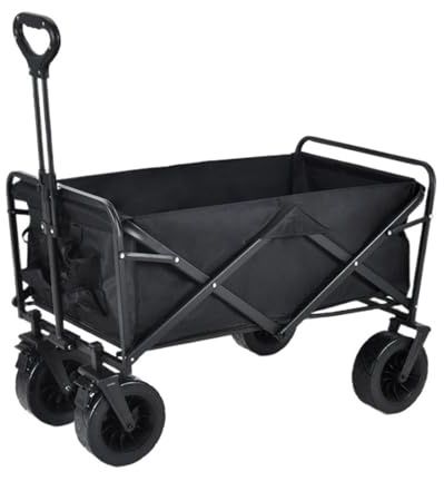 PortabVikbar vagn multifunktionell handdragvagn för camping resor marknaden och shopping lätt platt säng design för enkel transport och Sto
