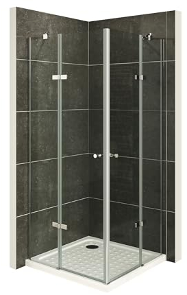 i-flair Duschkabine ALICE mit Eckeinstieg 85x85 cm Höhe: 180cm, Eckduschkabine aus durchsichtigem 6mm NANO ESG Sicherheitsglas - DK19
