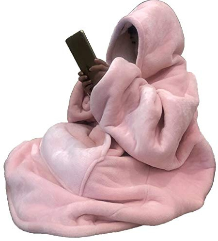 C hello cloud Couverture à Capuche surdimensionnée,Sweat à Capuche Portable,Sweat à Capuche en Polaire Sherpa Confortable Ultra Doux,Pull Gaint Moelleux,Une Taille pour Tout Le Monde (Bleu Marin)