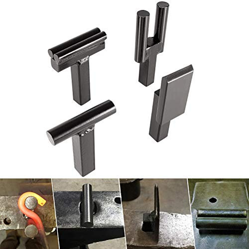 2,5 cm Amboss Hardy Werkzeug-Set, 4-teiliges Schmiedewerkzeug, inklusive Knitterwerkzeug, Heißschnittwerkzeug, Bodenfüller und Drehgabel