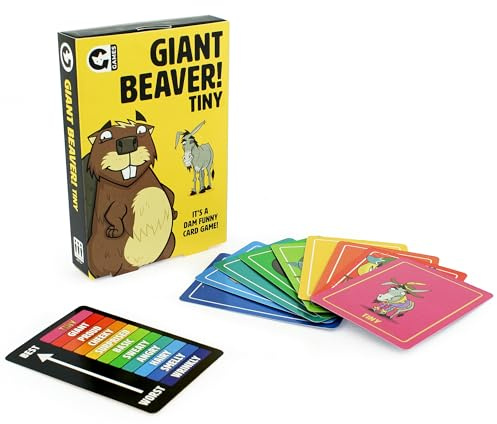 Ginger Fox Giant Beaver Tiny! Party Card Game | Hilarious Boasting Fun for Grown Up | Silly Wordplay | Great for Game Night with Friends | Naughty Nature Animal Fun Gift
