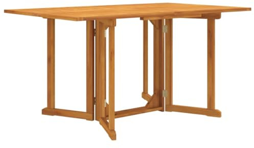 vidaXL Table de Jardin Papillon Pliante 150x90x75 cm Bois Massif Teck, Table d'extérieur, Meuble de Jardin, Meuble de terrasse, Table de terrasse