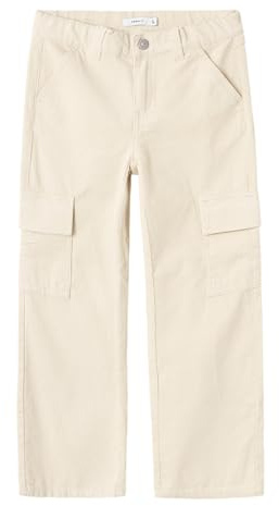 NAME IT NKFBELLA Wide Cord Pant 7299-CY O, Pantaloni di Stoffa Bambina, Summer Sand,