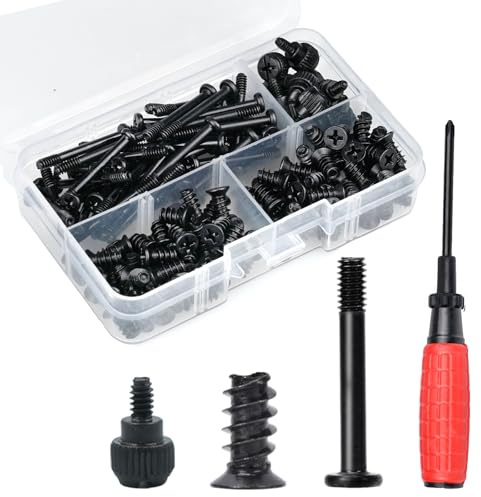 Nivithi Assortiment de 160 vis pour boîtier PC, kit de vis longues et courtes pour montage de ventilateur, 30 mm et 10 mm.