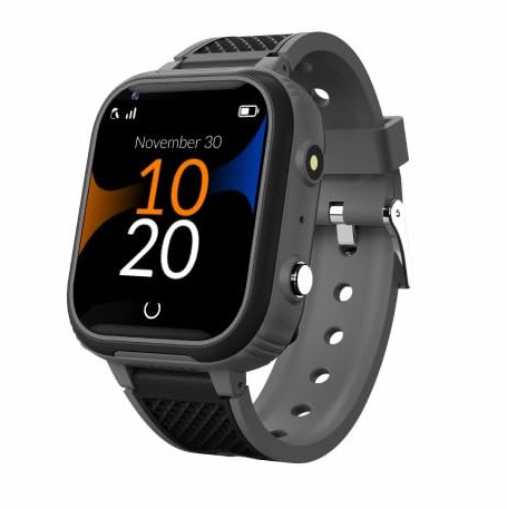 Robin K1 + SIM Preactivada · Sin Juegos, Ni Redes Sociales · Smartwatch niños con GPS y Llamadas + Chat, Modo Colegio, SOS, GPS, Linterna y Pasos · App Familiar Robin (con SIM, Negro)