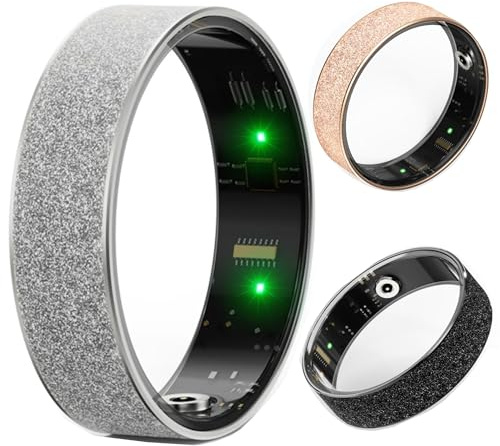 Smart ring, hälsa fitness ringar för män kvinnor med puls blodtryck syre sömnmonitor Bluetooth hälsoring för Android IOS, svart #9