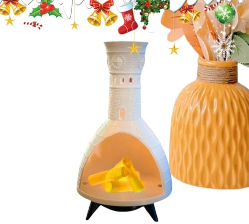 Sollee Portavelas Decorativos | Decoración De Cuenco Sin Llama - Soporte Efecto Chimenea Realista para Meditación Hogar Yoga Purificación Ambiental