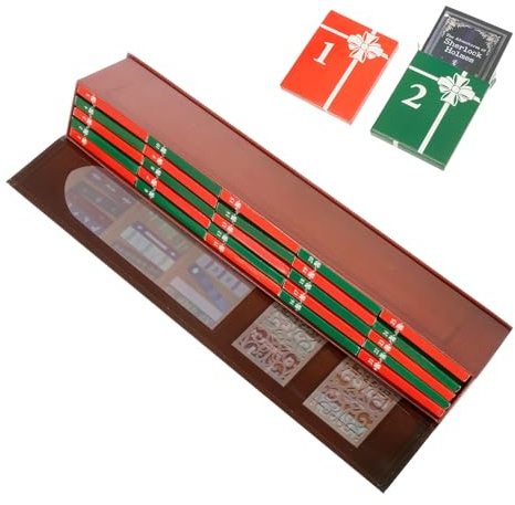 Mini livre d'ornement de l'Avent 2025 Calendrier de l'Avent en papier décoratif Livre de Noël pour lire les amoureux et la décoration de sapin de Noël (Gules)