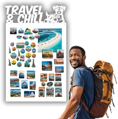 Anwicar Magnettavla liten och stor – magnettavla med djurmotiv – perfekt för magneter och anteckningar – magnetbräda – skrivtavla – monteringssats inklusive – 50 x 80 cm – vit