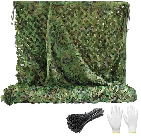 Camo Netting Bulk Roll, 150D Oxford Military Hunting Sunscreen Nets 1/2/3/4/5/6/7/8/9/10M Privacy Fence, Camouflage Net for Hunting Hide, Military Theme Party Decoration Sunshade(W8xH8m)