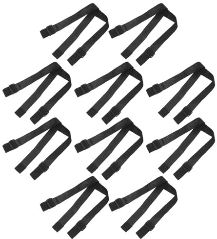 POPETPOP 10pcs Sangle Élastique Ajustable en Polyester pour Remplacement de Bandeau de Lampe Frontale Noir, Haute Élasticité, Fiable, pour Situations d'urgence et Réparation