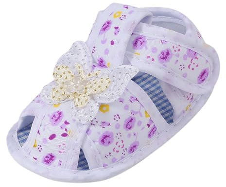 Baby Learning to Walk Sandals Spring Summer Autumn Shoes 0 1 Year Old Baby Single Shoes Cute Bow Soft Sole Newborn Baby Casual Learning to Walk Shoes 4 6 (White, 2.5 Infant)