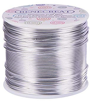 BENECREAT 1.2mm Aluminiumdraht 116m Lang(380 Füße) Eloxiert Schmuck Handwerk machen Friesen Floral farbigen Aluminium Craft Draht - Silber