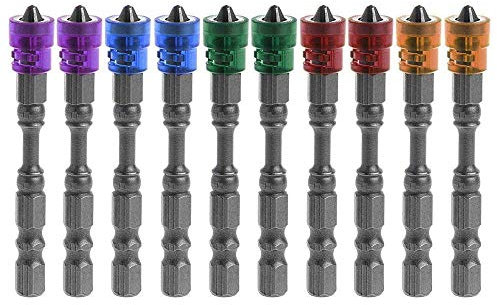 Gasea 10pcs 1/4 Inch Hex Shank PH2 Phillips Magnetic Cross Screw Screwdriver Bits Set
