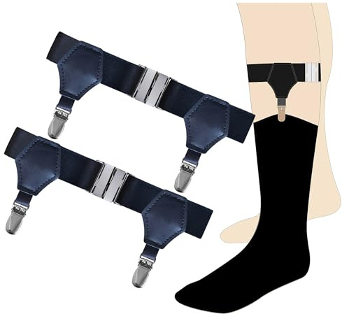 Dickie Bows Pair of Men's Single Clip Sock Suspenders (Black)