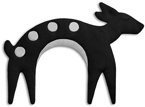 eschi WÄRMEKISSEN löst Schulter- und Nacken-Verspannungen/für Mikrowelle und Ofen/Körnerkissen für Damen, Kinder und Babys/Rehkitz Flora, schwarz grau