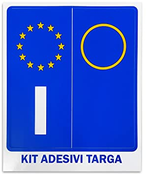 4R Quattroerre.it 6170 Kit Adesivi Targa Italia, Set di 2, 44 x 98 mm