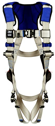 3M DBI-SALA ExoFit X100 Comfort Vest Safety Harness Fall Protection, OSHA, ANSI, General Purpose, 1 D-Ring Connection, Quick Connect Leg and Chest Buckles, Zinc Plated Steel, 1401022, Large