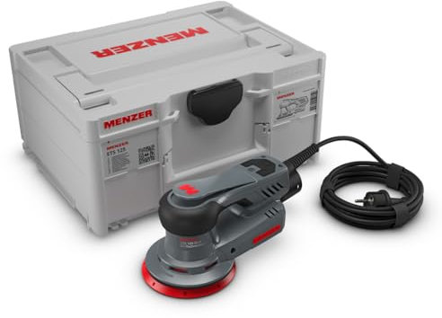 MENZER Ponceuse Excentrique ETS 125 5.0 (Ponçage Grossier et Intermédiaire) avec systainer³, 3 Plateaux de Ponçage, Protection p. Plateau de Ponçage, Interface Pad, Disques Abrasifs