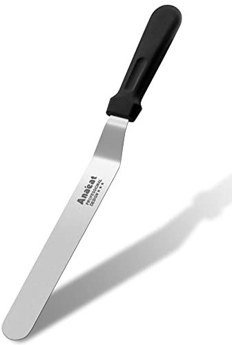 Anaeat Glasurspatel, professioneller, abgewinkelter, versetzter Kuchenspatel mit 25 cm langer Edelstahlklinge – verdicktes Zuckergussmesser zum Dekorieren von Kuchen, Gebäck und Backen