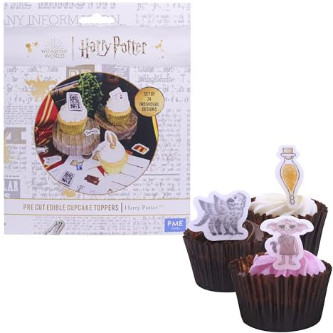 PME Harry Potter Décorations pour Cupcakes Feuille en Sucre, 24 pièces, Harry Potter