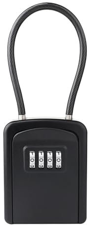 COACOM Caja Fuerte Portátil de Seguridad para Llaves y Herramientas, Caja de Protección Combinada (Negro)