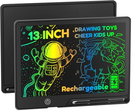 POPERFUN 13 Inch Black LCD Writing Tablet with Lock for Adult Kids Erasable Reusable Electronic Drawing Pad Doodle Board…