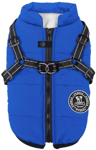 Poseca Waterproof Winter Coat for Small Dogs - Warm Vest Jacket with Harness for Small Medium Large Dogs