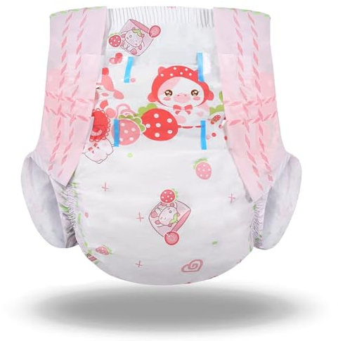 Landofgenie Windeln Erwachsene Gedruckte Windel Große Overnight Erwachsene Windeln Mit Tabs 10 Stücke (Große 36-46)