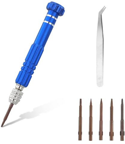 5-i-1 miniskruvmejselset blå skruvmejsel liten finskruvmejsel multifunktionell precisionsglasögon reparation skruvmejsel verktygssats för elektronik klocka glasögon bärbara datorer smycken