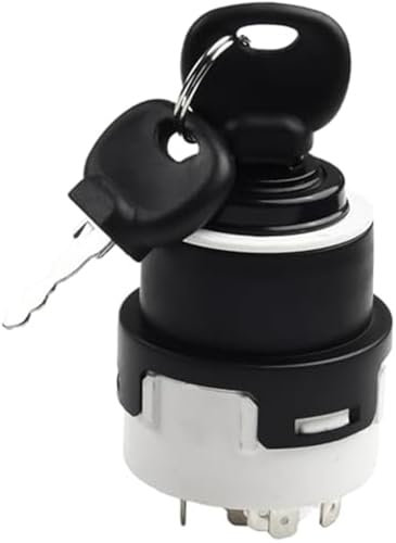 Pizgear Démarreur, for interrupteur d'allumage JCB 3CX, interrupteurs d'allumage, interrupteur de démarrage avec 2 clés et 10 broches, for chargeur, matériau ABS, installation et régulation faciles In