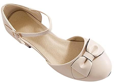 Bambino bambini grandi bambini bambini ragazze punta chiusa tacchi bassi tacchi spessi tacchi alti scarpe da principessa partito matrimonio scarpe quotidiane sandali Super Fit 31, beige., 37 EU