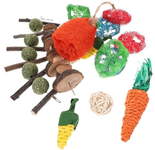 VICASKY 16 pièces Jouets à Mâcher pour Rongeurs Jouets à Mordre pour Hamsters et Petits Animaux Fournitures Animalières