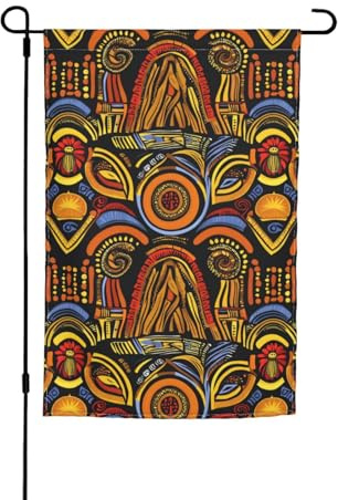 Estampado de patrones nacionales africanos, versátil y elegante, bandera de jardín para todas las estaciones, decoración de patio al aire última intervensión