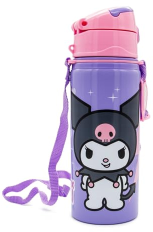 Kids Licensing - Borraccia per bambini e ragazze - Borraccia in alluminio con manico e chiusura a scatto, senza BPA e tossine, 600 ml, disegni per bambini
