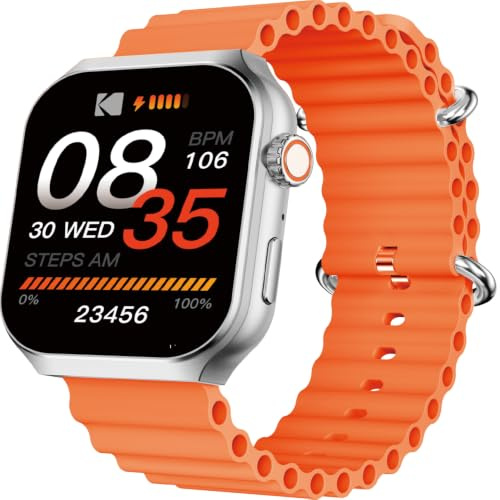 KODAK SW-7210 - smart klocka - 51 mm HD-skärm - Bluetooth-samtal och röstassistent - puls, SpO2, Stress - 100+ sportlägen - GPS - 5 dagars batteritid - trådlös laddning - Android och iOS