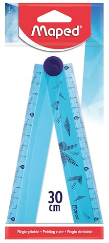 Maped - Vikbar linjal Arktis 2 i 1-15/30 cm linjal - Dekorerad plast - Ergonomisk och kompakt - skolmaterial