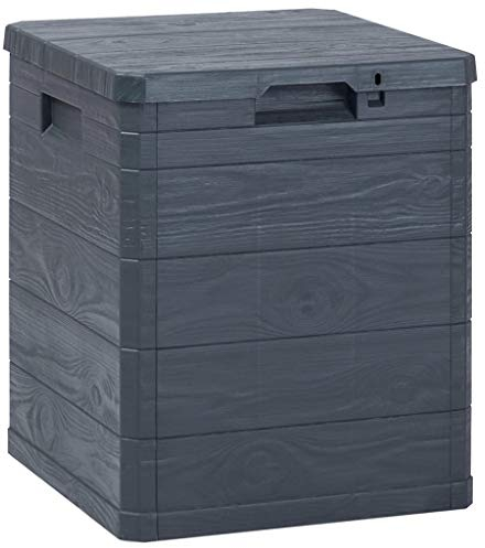 Toomax Multibox baule Woody's da 90 litri, contenitore da esterni multiuso, colore antracite, dimensioni cm 42,5x44x50h