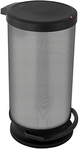 Rotho Paso Mülleimer 30l mit Deckel, Kunststoff (PP) BPA-frei, carbonmetallic, 30l (35.7 x 30.2 x 59.2 cm), Carbon Metallic