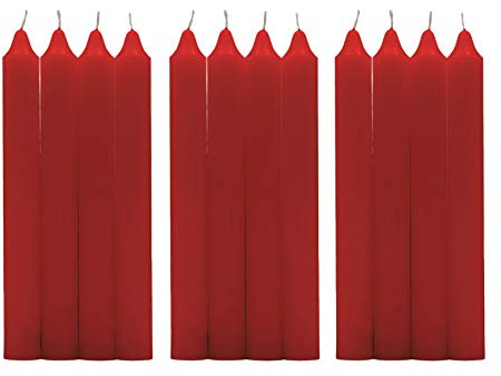 H HANSEL HOME Vela de Mesa Multiples Colores 17,5 cm (Roja, 12 Velas)