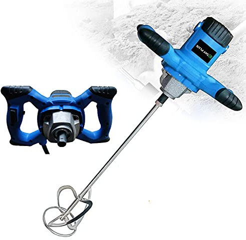 Miscelatore per Malta, Miscelatore Elettrico a Mano, 2600W Portatile Elettrico Calcestruzzo Cemento Mortaio Paddle Mixer Pro Trapano Miscelatore Strumento di Agitazione Regolabile 6 Velocità Portatile